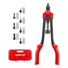 Remachadora De Tuercas Tijera Profesional Rosca M3 A M12 7 Boquillas Emtop Emhr5b16
