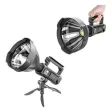 Reflector Busca Huella Led Recargable + Tripode Luz Blanco W5119 Negro