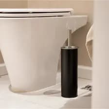 Porta Cepillo Baño Limpia Inodoro De Acero Inoxidable Antióxido Con Soporte Compacto Resistente Diseño Moderno Y Elegante Para Higiene Del Hogar Y Accesorios De Baño Levys Bazar Color Negro