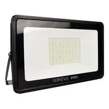 Reflector Led Geneve Ge-fl100n 100w Con Luz Colorblanco Frío Negro Blanco Frío