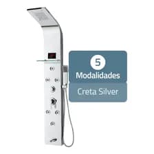 Ducha Escocesa Hidromasaje 6 Jets Creta Columna Ducha Acero Duchador Mano Cascada Color Silver