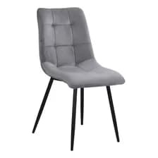 Silla Brooklyn X4 Comedor Moderna Tapizada Velvet Baires4 Estructura De La Silla Negro Asiento Gris Oscuro Diseño De La Tela Pana