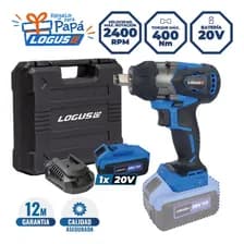 Llave De Impacto Logus 20v 400nm Brushless Batería 4.0ah Azul
