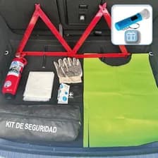 Kit Reglamentario De Seguridad Para Auto 7 En 1 Premium Con Matafuego Flaco + Linterna De Regalo