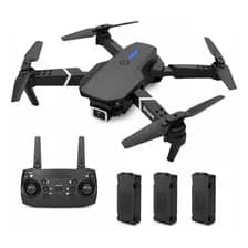 Drone E88 Pro Dual Cámara 4k Fpv Con 3 Baterías Hd Control ! Negro Plegable Portátil Profesional Estabilizado Altura Retorno Autohover