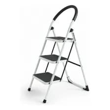 Escalera Plegable Bontella De 3 Escalones Reforzada Para Hogar Y Oficina Blanco