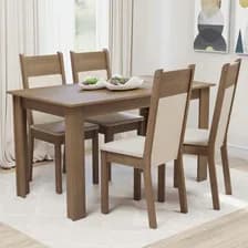 Juego De Comedor Madesa Cali Con 4 Sillas Marron Crema Liso
