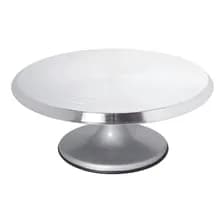 Feel Bazar Plato Giratorio Base Para Tortas Acero Inox Profesional 30cm Color Plateado