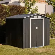 Armario Deposito Para Exterior De Acero Galvanizado Mueble Cobertizo De Jardin Top Living Archer-b 213x191x195 Color Gris