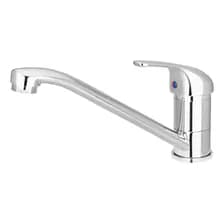 Griferia De Cocina Monocomando Libercam Rm-300 Canilla Mezcladora Mesada Pico Largo Color Plateado Brillante