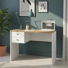 Escritorio 2 Cajones Londres Sc8000 Centro Estant Blanco Paraiso Ancho 100 X Alto 77 Cm Marrón