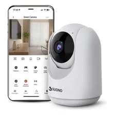 Cámara De Seguridad Suono 2mp Inalámbrica Usb-c Interior Wifi Para Hogar Baby Monitor O Mascota Visión Nocturna App Celular Blanco