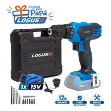 Taladro Atornillador Inalambrico Litio Logus 15v + Maletin Color Azul Marino