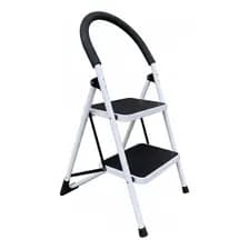 Escalera Bontella 2 Escalones Plegable Reforzada Blanco