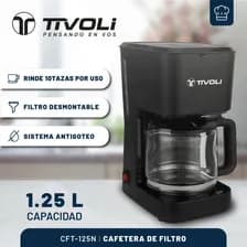 Cafetera Eléctrica De Filtro Tivoli 1,25 Litros 750w Luz Led Color Negro