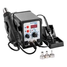 Estación De Soldado Gadnic 878d Smd 370w Aire Caliente Cautín Control Pid 3 Boquillas Negro