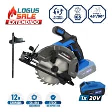 Sierra Circular Inalám Logus 20v Brushless 165mm 5000rpm Ángulo Regulable Azul