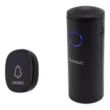 Timbre Portátil Inalámbrico Gadnic 39 Melodías Alcance 200m Resistente Al Agua Negro