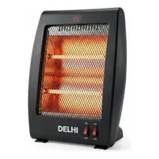 Estufa Cuarzo Halogena 2 Velas Delhi 400/800w Bajo Consumo Color Negro