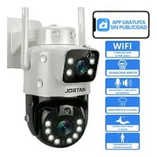 Camara Jortan Doble Lente Exterior 6mp Full Hd App Sin Publicidad Luz Alarma
