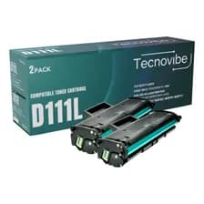 Pack De 2 Tóner Alternativo Tecnovibe Mlt-d111s Negro Para Samsung M2020 Y M2070