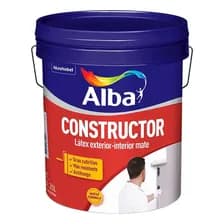 Alba Constructor Interior Exterior 20 Lts Blanco Pintura Latex Acabado Mate