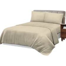 Juego Sabanas 800 Hilos Full Set Premium Natural Diseño De La Tela Liso