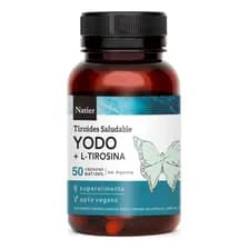 Yodo + L - Tirosina Tiroides Saludables Natier Capsulas X 50 Sabor Sin Sabor