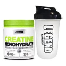 Creatina Monohidratada Star Nutrition De 300g Con Vaso Legend De 600ml Sin Sabor