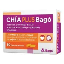 Chía Plus Bagó Omega 3 Colesterol Triglicéridos 30 Cápsulas