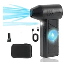 Soplador De Alta Potencia Pistola Mini Jet Turbo Led Color Negro