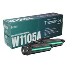 Pack De 2 Toner Alternativo Tecnovibe W1105a Con Chip Para Hp Laserjet Mfp 137fnw 107a 107w Mfp 135a 135w Negro