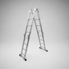 Escalera De Aluminio Articulada 16 Escalones Alpina Color Plateado