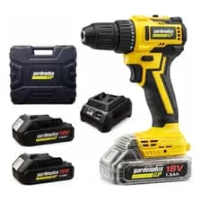 Taladro Atornillador 18v Gp Garden Plus De Lusqtoff + 2 Baterías Lh-199 Amarillo 50