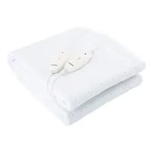 Manta De Calor Eléctrica Gadnic Enerwarm Térmica 2 Plazas Control Dual 3 Niveles Temperatura Blanco