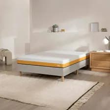 Combo Sommier Terrenal + Colchon En Caja Calm King 180x200 Gris Claro