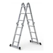 Escalera De Articulada Aluminio - 12 Escalones Plateado