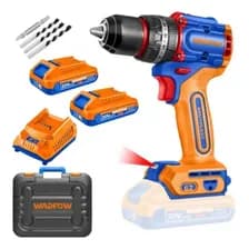 Taladro Percutor Atornillador Wadfow 20v Motor Sin Carbones Bl, Mandril 13mm, Maletin, 2 Baterias Y Cargador Azul 50 Hz