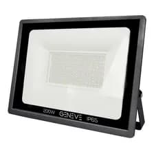 Reflector Led Geneve Ge-fl200 200w Con Luz Colorblanco Frío Negro Blanco Frío