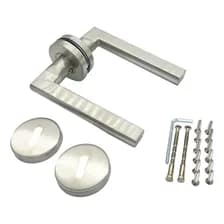 Manijas Picaportes Dobles Planas De Acero Inoxidable Satinado Con Retroceso  Para Puertas De 30 A 60 Mm, Uso Interior Y Exterior