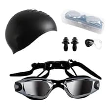 Kit De Natación Gadnic Amk-918 Con Antiparras Protección Uv Gorro Tapones