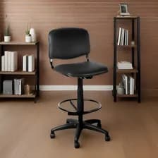 Silla Alta Cajera Banqueta Giratoria Neumatica Reforzada Cuo Color Eco Cuero Negro Material Del Tapizado Cuero Sintético