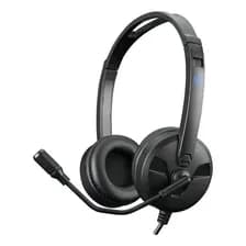 Headset Hp Dhe-8009 Profesional Con Micrófono Flexible Y Control De Volumen Negro