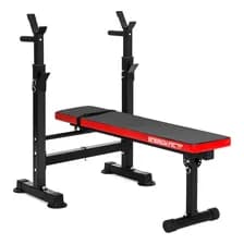 Banco De Pecho Pesas Plano Regulable Plegable + Paralelas Energy Fit Negro