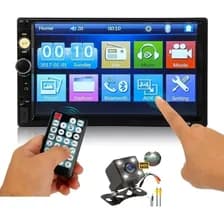 Stereo Pantalla 7¨ Tactil 2 Din Mirrorlink Camara Trasera Bt Negro