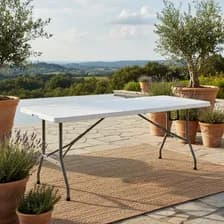 Sin Duda,la Mejor Mesa Plastica Plegable (basta Con Leer Los Comentarios) Blanca Reforzada BLG 1.8m (180 Cm.)rectangular Exterior Valija. Blanco