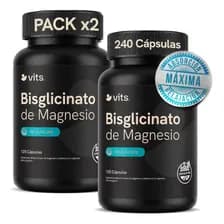 Bisglicinato De Magnesio 240 Cápsulas Suministro Para 4 Meses Formulación Limpia Sueño Y Recuperación Sin Aditivos Sin Agregados Sin Sabor