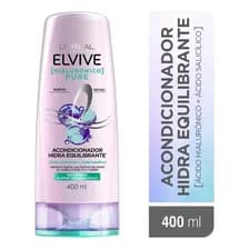 Acondicionador Hidratante Para Cabellos Con Raíces Grasosas Y Puntas Secas Con Ácido Hialurónico Y Salicílico Pure Hialurónico Elseve L'oréal Paris, 400ml