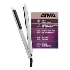 Planchita De Pelo Atma Pl8933p Alisado Con Placas De Ceramica Color Blanco