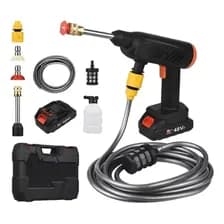 Hidrolavadora Inalambrica Portátil Recargable 2 Baterias Negro 50/60 Hz 1.5a